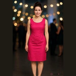 ALFRED SUNG Vibrant Pink Midi Dress